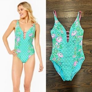 Lilly Pulitzer NWOT Jaspen One-Piece Swimsuit "Oh Diamond Girl" Size 2